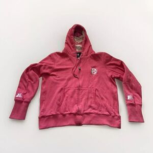 Pittsburgh Steelers Women's‎ Full Zip Pink Logo Cable Knit Hoodie XXL